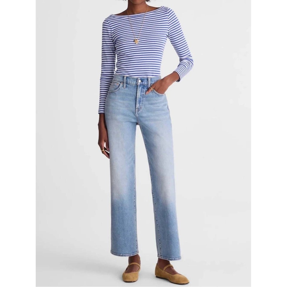 Madewell The Perfect Vintage Wide Leg Crop Jean 32 Light Wash High Rise NQ158
